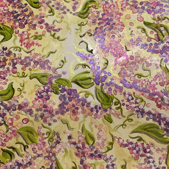 Unframed Original Art Watercolour & Acrylic Painting on Paper of Lilac Flowers - Picture 2 of 4